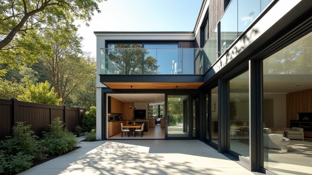 glass extension with balcony