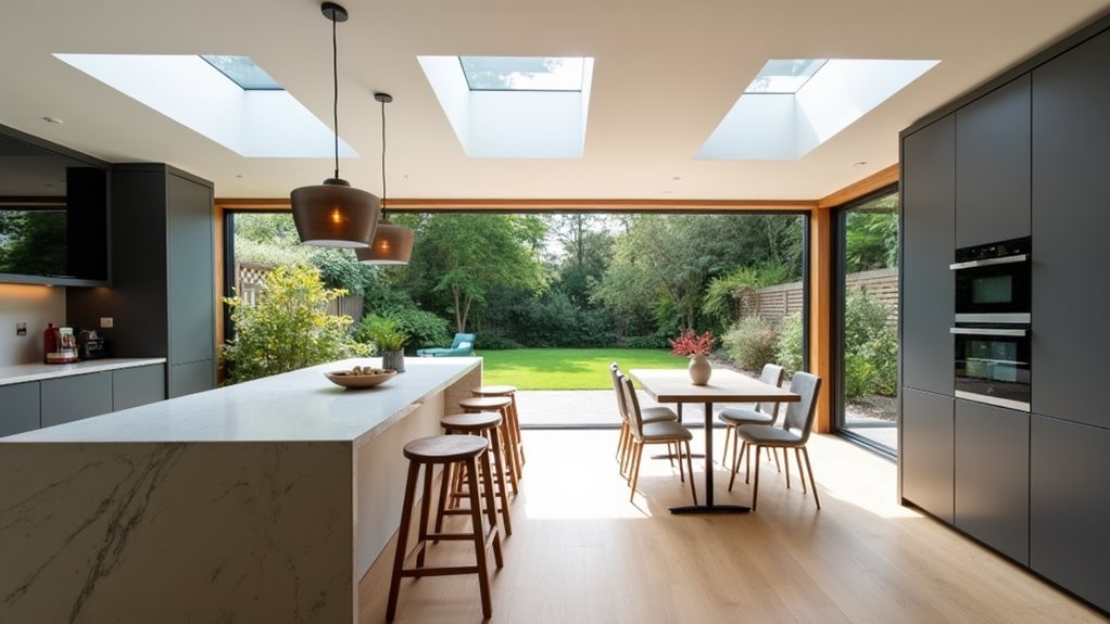 modern skylit kitchen extension