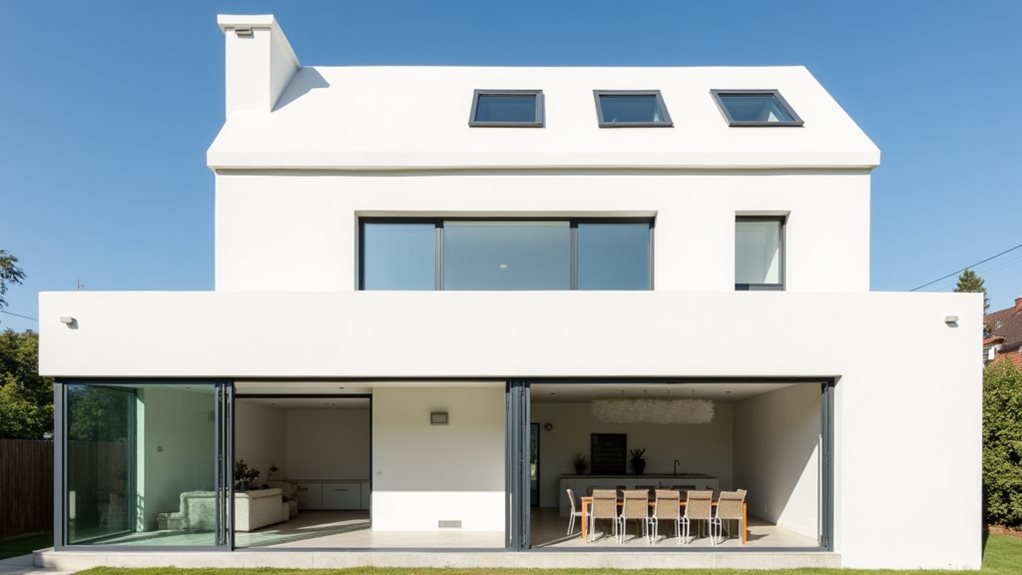 sleek white skylight design